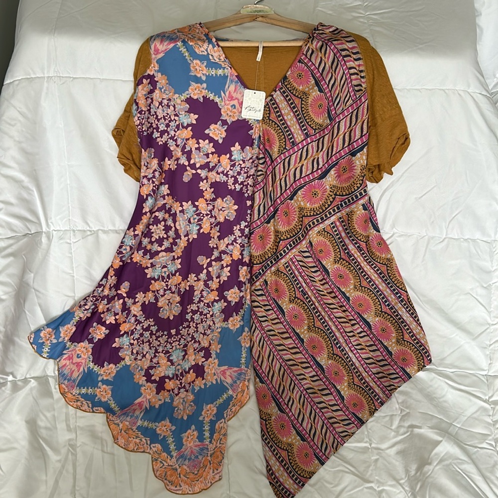 Free People Pick Your Scarf Maxi Tee size small.  Beautiful boho  pattern